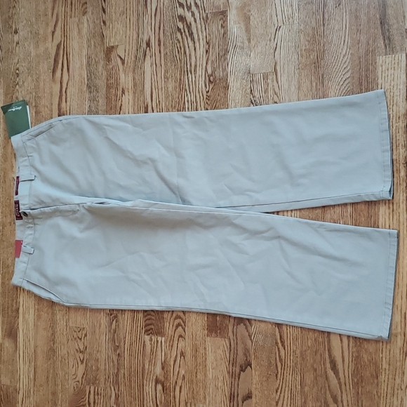 (12P) NWT Eddie Bauer Premium Stretch Flat Front Khaki Wrinkle Resistant - Picture 1 of 13